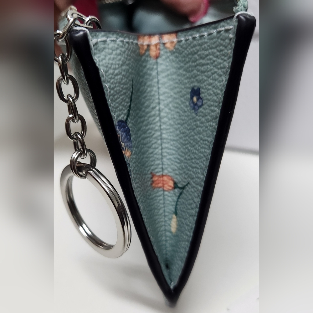 COACH Light Teal Key Pouch NWT C1672G - Picture 6 of 13